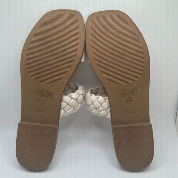 CUSHIONAIRE Women's braided slide sandal +Memory Foam 8.5 WHITE - Picture 5 of 7